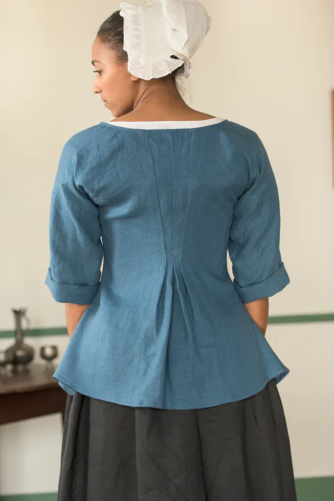 Linen Short Gown | Blue - Image 5