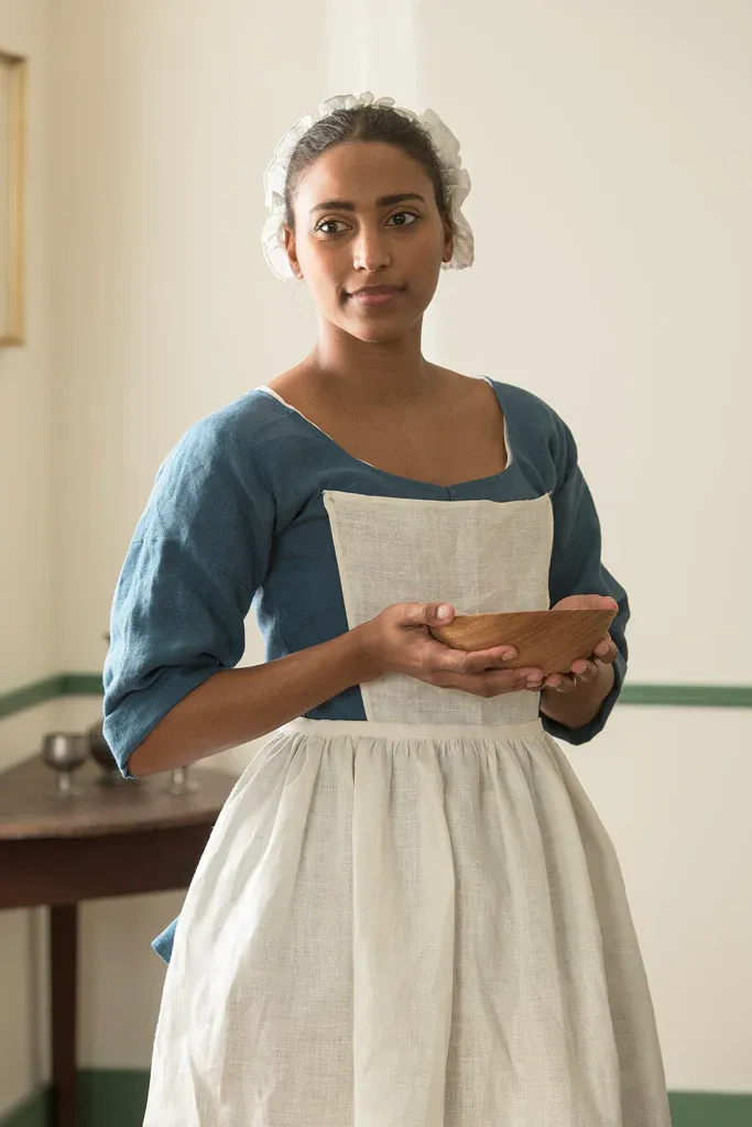 Linen Short Gown | Blue - Image 2