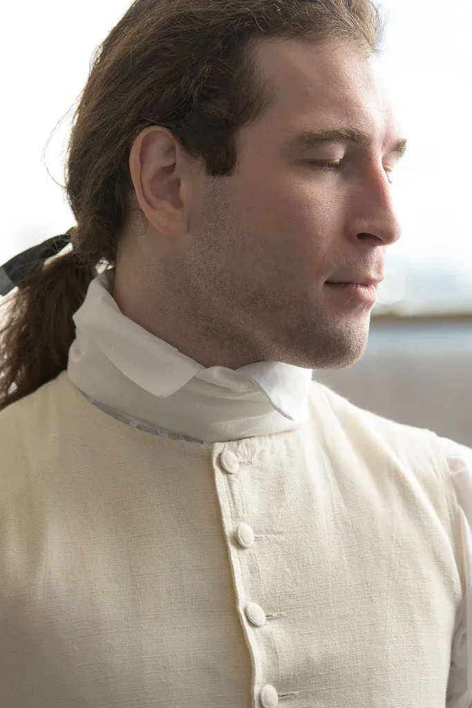 White Linen Neck Stock - Image 2