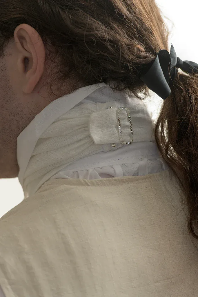 White Linen Neck Stock - Image 4